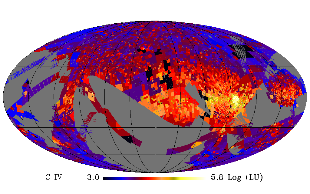 Adaptively binned C IV emission all-sky map.
