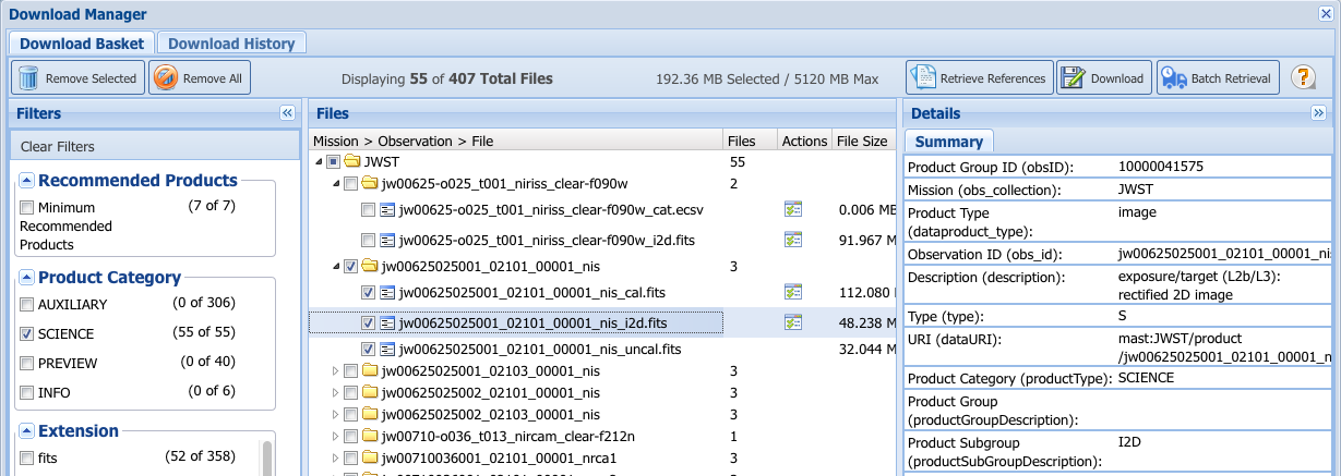 Portal download manager window