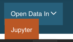 Dropdown menu that gives the option to open the spectrum in a Jupyter Notebook